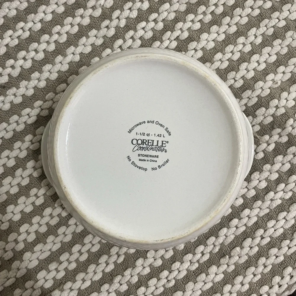 Corelle Coordinates Callaway Bowl GREEN IVY 1.5 qt Casserole‎ Dish Stoneware